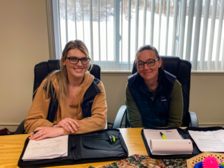 Madoc C.O.P.E member with UFCW 175 Union Representative smiling in-front of the camera.