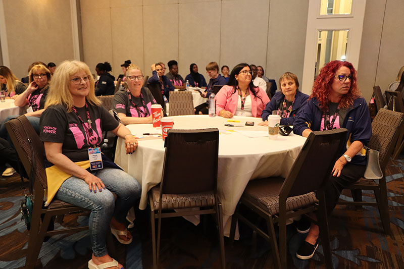 A table of delegates in a workshop