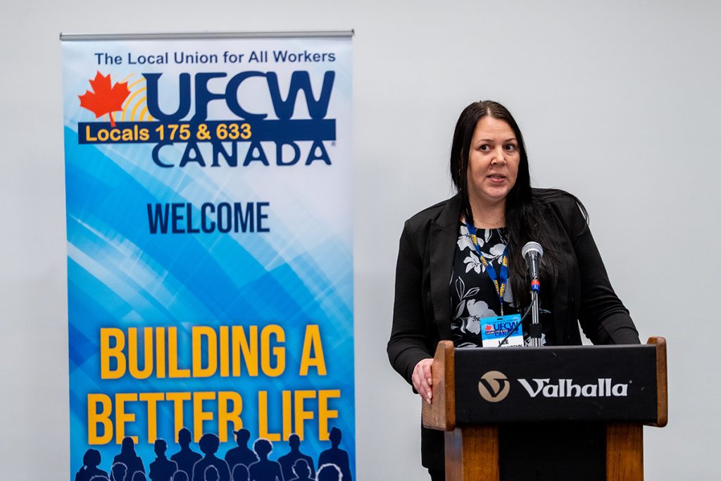 Executive Assistant Lee Johnson-Koehn updates the Thunder Bay Stewards. 